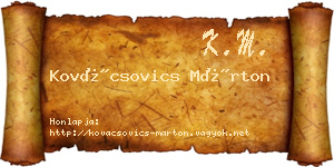 Kovácsovics Márton névjegykártya