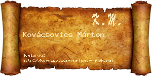 Kovácsovics Márton névjegykártya